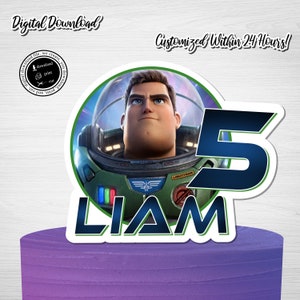 Aangepaste Lightyear-verjaardagstaarttopper (digitale download)