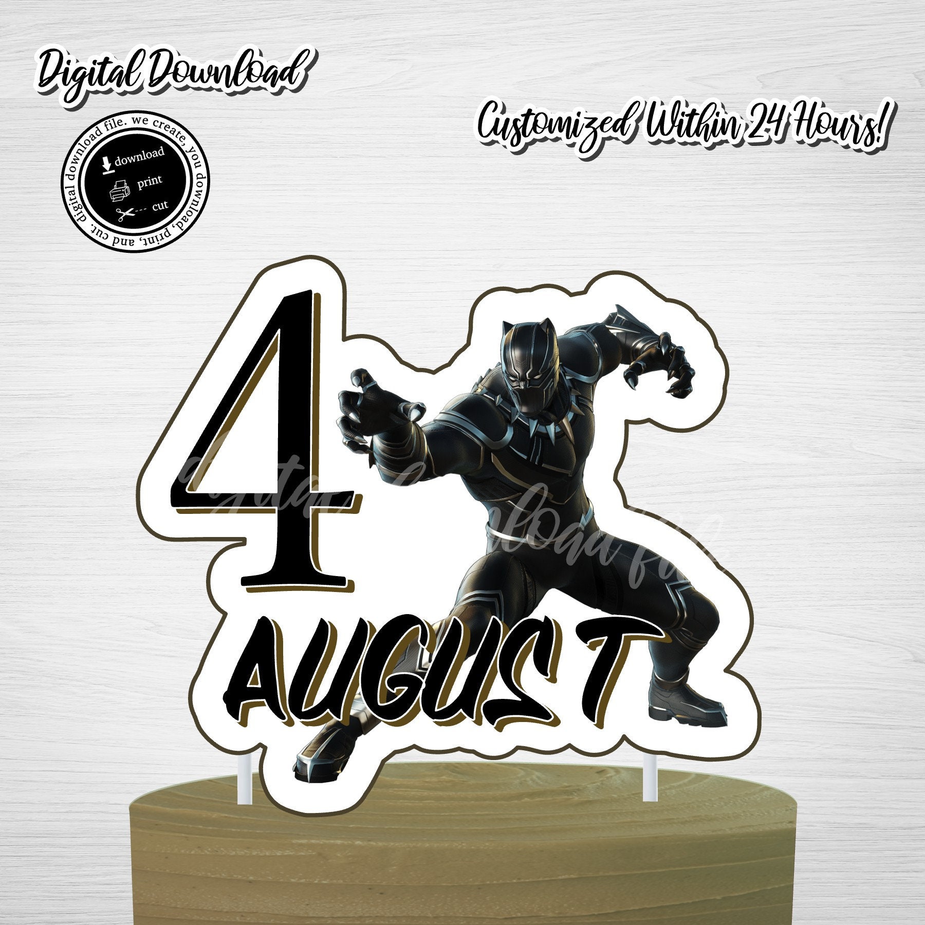 Avenger's Black Panther Birthday Cake CB-NC442 – Cake Boutique