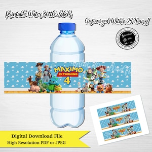 TOY STORY 4 Water Bottle Label, Custom Toy Story Water Label, Toy Story Water, Toy Story 4, Printable Label, Toy Story Party