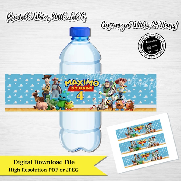 Personalisierte Toy Story Flaschenetiketten: Geburtstagsparty (Digitaler Download)