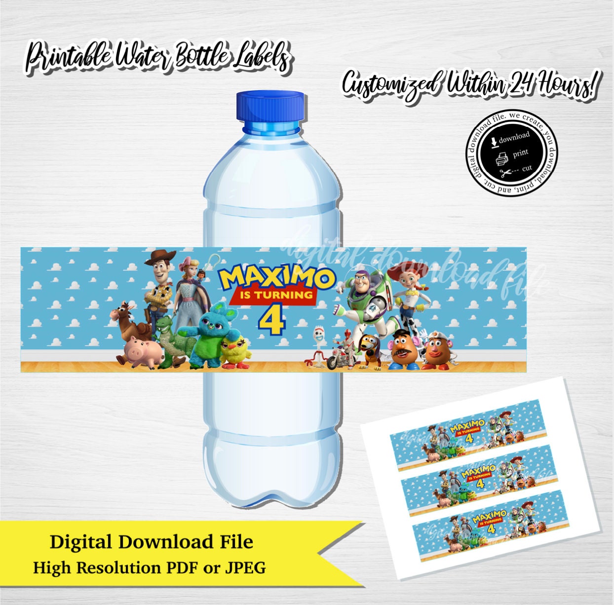 It's a Boy Story Water Bottle Label toy Story Water Bottle Wrapper Toy Story  Birthday Party Favor It's a Boy Story Baby Shower A101 