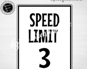 Custom Cars Speed Limit Sign: Racecar Printable (Digital Download)