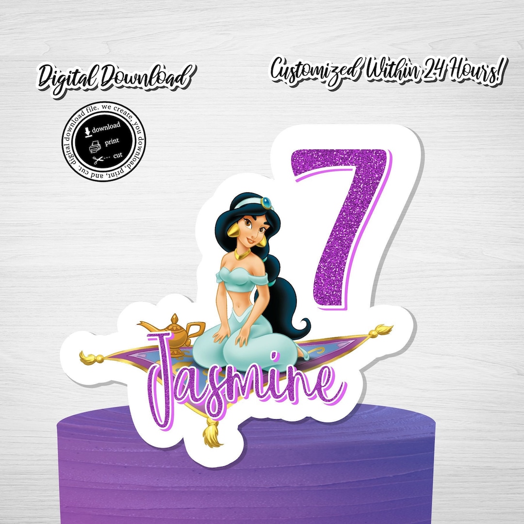 PRINCESS JASMINE Cake Topper, Jasmin Cake Topper, Printable Jasmine, Jasmine Centerpiece,jasmine