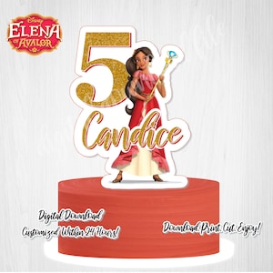 Custom Elena of Avalor Cake Topper: Birthday Party Decor (Digital)