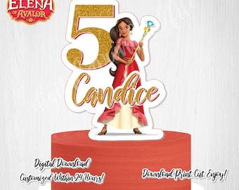 Custom Elena of Avalor Cake Topper: Birthday Party Decor (Digital)