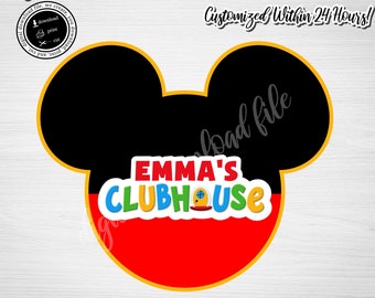 Letrero de fiesta de Mickey Mouse Clubhouse: Cumpleaños personalizado (descarga digital)