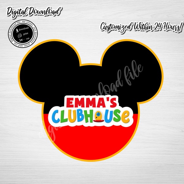 MICKEY MOUSE Party Sign, Mickey Mouse Clubhouse, Mickey Mouse Inspired Sign, Digital Download, Mickey Birthday, Printable Mickey Clubhouse