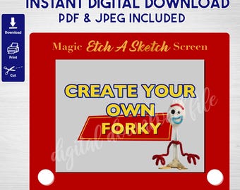 Toy Story Forky Sign: Etch A Sketch Topper (Digital Download)