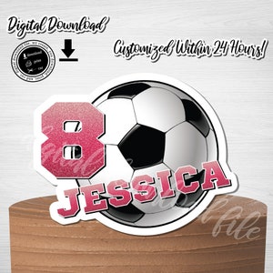 Personalisierte Fußball Geburtstag Cake Topper (Digitaler Download)