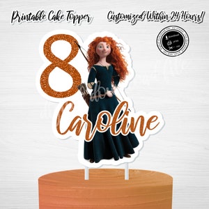 Custom Princess Merida Cake Topper: Brave Birthday Party (Digital Download)