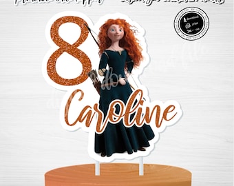 PRINCESS MERIDA cake topper, printable cake topper, brave cake topper, brave birthday part, princess Merida party