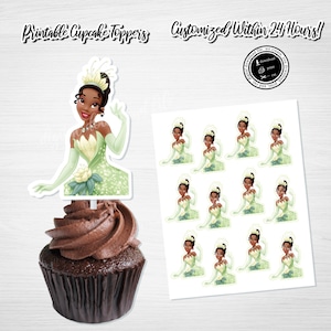 PRINCESS TIANA Cupcake Toppers, Tiana Cupcake Toppers, Printable Cupcake Toppers Princess Tiana, Princess and the Frog, Tiana Cupcake