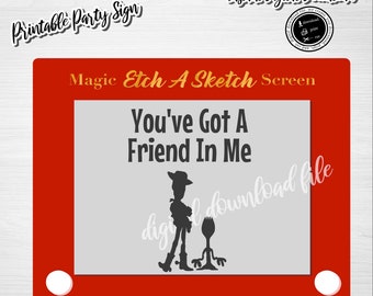 トイ・ストーリー エッチ・ア・スケッチ サインボード：「Friend In Me」印刷可能（デジタルダウンロード）