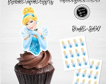 Cinderella Cupcake Toppers: Birthday Party Decorations (Digital Download)