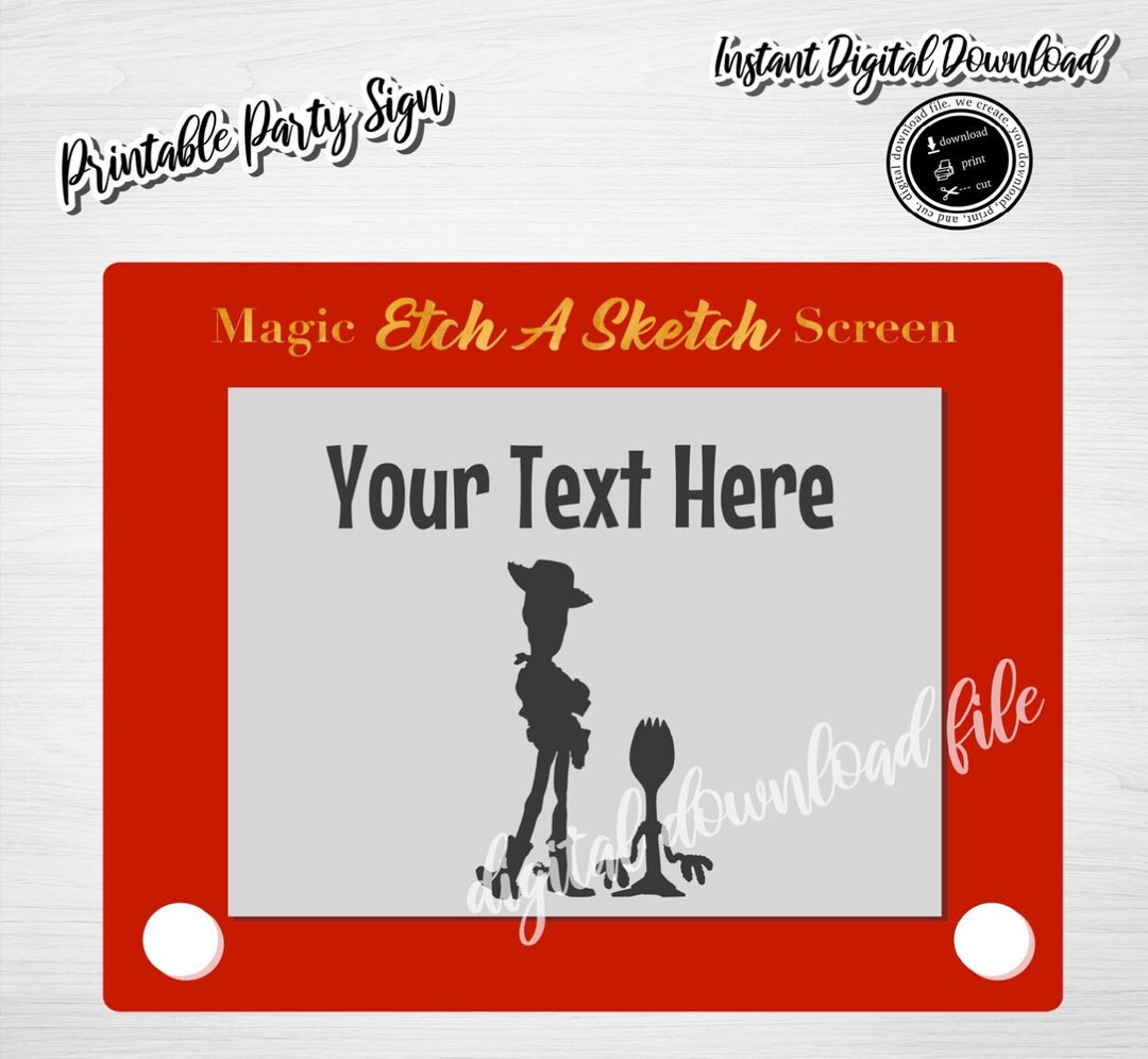 Printable Etch A Sketch Sign Toy Story Etch A Sketchdigital Download