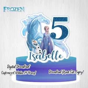 Printable FROZEN Cake Topper,Frozen 2, Queen Elsa, Frozen 2 Cake, Digital Download, Frozen Digital Print, Frozen 2, Water Spirit, Style 2