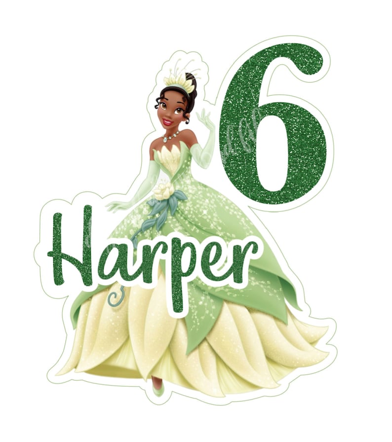 Printable PRINCESS TIANA Cake Topper Princess and the Frog - Etsy