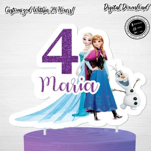 Frozen Birthday Cake Topper: Personalisiertes Party Schild (Digitaler Download)