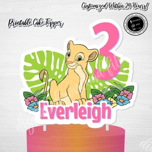 Adorno para tarta de NALA, Rey LEÓN de Nala, Adorno para tarta de Nala, Fiesta del Rey León, Descarga digital del Rey León, Imprimible de Nala, Centro de mesa de Nala, Cumpleaños de Nala