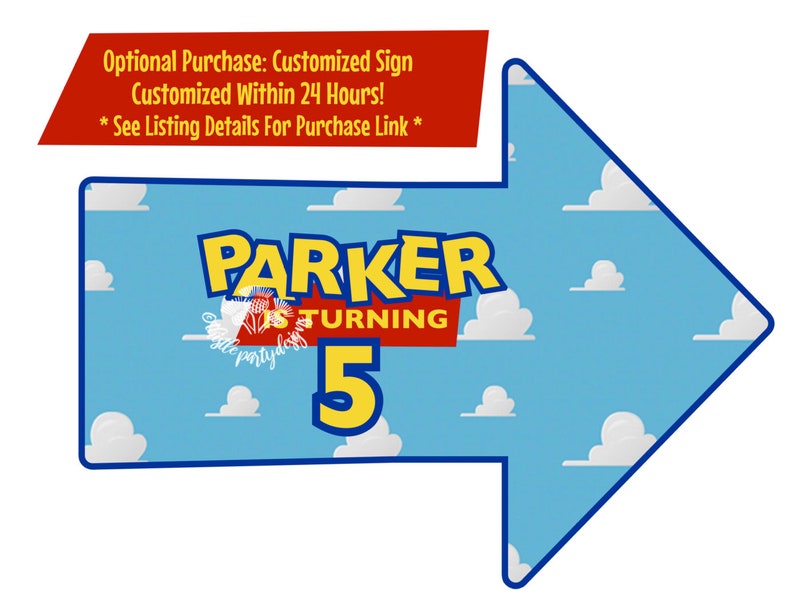 Printable TOY STORY Arrow Signs Toy Story Party Signs Toy Etsy