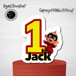 Topper per torta di compleanno di Jack Jack degli Incredibili (download digitale)