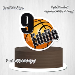 Custom Basketball Birthday Cake Topper (Digital Download)