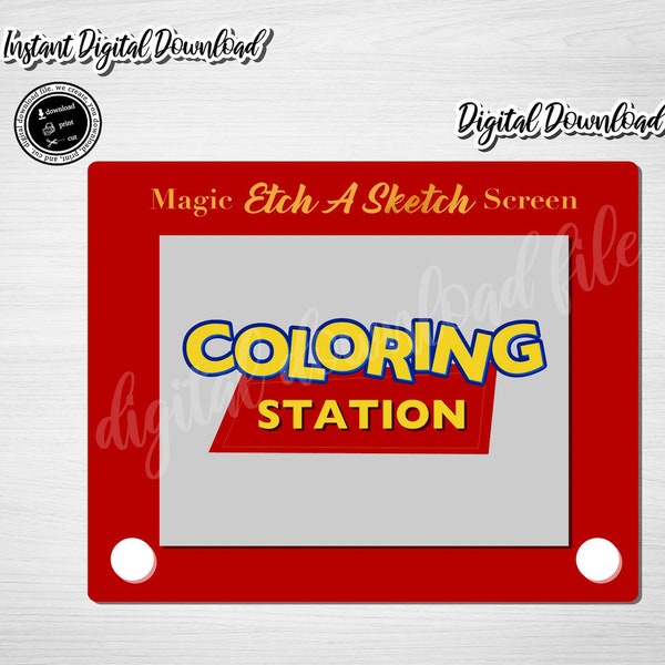 Printable Toy Story COLORING STATION Sign Topper, Toy Story Sign, Toy Story Etch Sign,Toy Story, Etch A Sketch Sign, Coloring Sign Toy Story