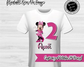 Aangepaste Minnie Birthday Iron-On afbeelding: DIY-shirt (digitale download)