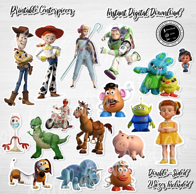Printable TOY STORY Centerpieces, Toy Story Cake Topper, Toy Story Toy Story Cupcake Topper, Toy Story Party, Digital Download, Toy Story 4 image 1