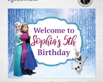 Personalized Frozen Birthday Sign: Elsa and Anna Party Decor (Digital Download)