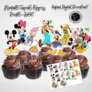 Mickey Mouse Cupcake Toppers: Clubhouse Party Decorations (Digital Download)
