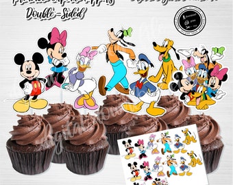 Ozdoby na babeczki z Myszką Miki: dekoracje na imprezę klubową (do pobrania w wersji cyfrowej)