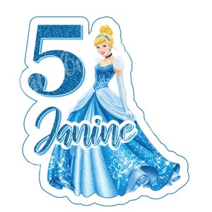 CINDERELLA Cake Topper, Printable Cinderella Cake Topper, Cinderella ...