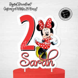 Minnie Mouse Birthday Cake Topper: Customized Digital Download