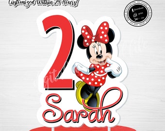 MINNIE MOUSE Cake Topper,Minnie Mouse Birthday, Minnie Mouse Topper, Digital Download Minnie Mouse,Minnie Mouse 1st Birthday,Minnie, Digital