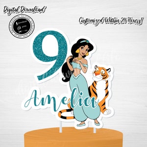 Custom Princess Jasmine Cake Topper: Birthday Party Decor (Digital Download)