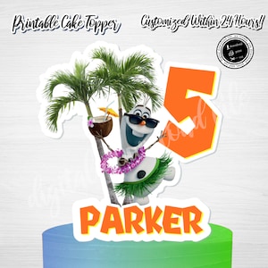 Custom Tropical Olaf Cake Topper: Summer Birthday (Digital)