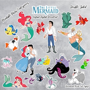 Little Mermaid Printable Centerpieces: Cake & Cupcake Toppers (Digital Download)