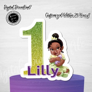 Baby Tiana Cake Topper: Princess and the Frog Birthday (Digital Download)
