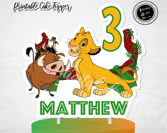 Printable LION KING Cake Topper Lion King Lion King Party - Etsy