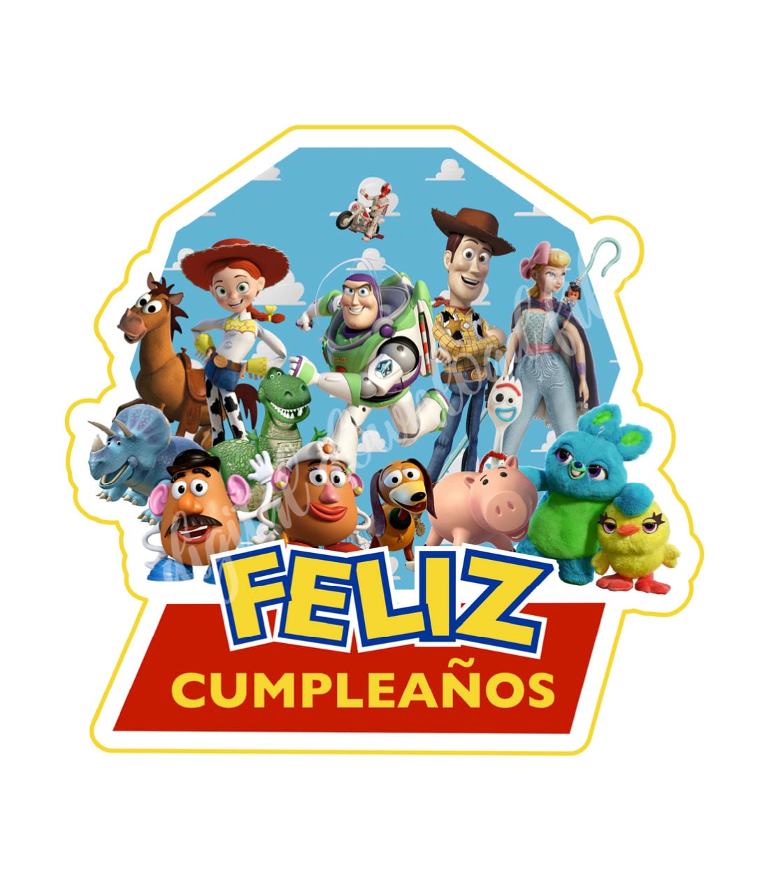 TOY STORY Cake Topper Spanish,toy Story Printable Cake Topper, Feliz  Cumpleanos,toy Story Printable,toy Story 4,toy Story, SPANISH Toy Story 