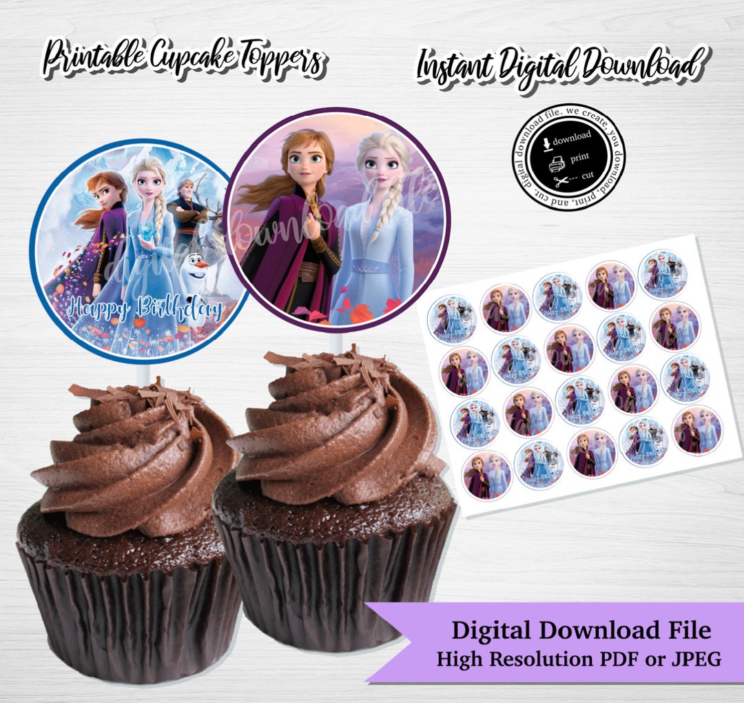Printable FROZEN 2 Cupcake Toppers, Digital Download, Printable Cupcake ...