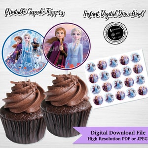 Printable FROZEN 2 Cupcake Toppers, Digital Download, Printable Cupcake ...