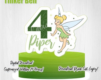 TINKER BELL Cake Topper, Tinker Bell Party Sign, Tinker Bell Birthday,Tinker Bell Digital Download, Tinker Bell Party DIY, Tink, Fairy, diy