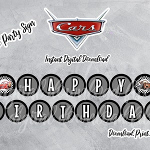 Cars Birthday Banner: Lightning McQueen Party Decor (Digital Download)
