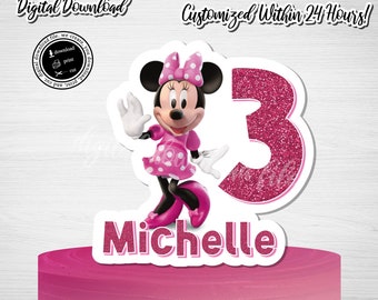 MINNIE MOUSE Cake Topper,Minnie Mouse Birthday, Minnie Mouse Topper, Digital Download Minnie Mouse,Minnie Mouse 1st Birthday,Minnie, Digital