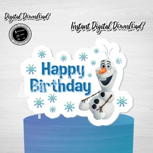 Olaf Happy Birthday Cake Topper: Frozen Snowman (Digital Download)