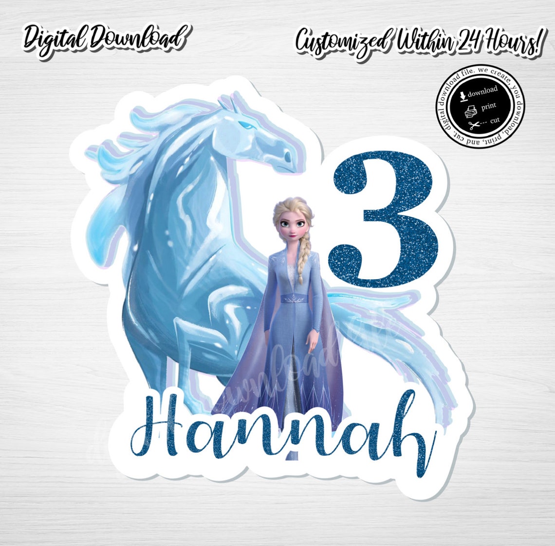 Printable FROZEN Cake Topperprintable Cake Topper Frozen 2 - Etsy