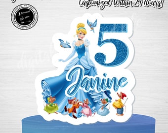 Custom Cinderella Cake Topper: Princess Birthday Party (Digital Download)