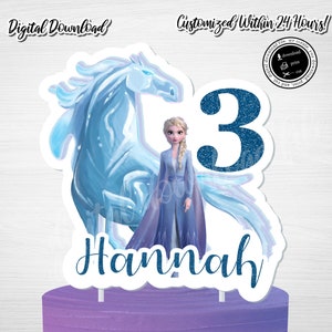 Decorazione per torta Frozen 2 personalizzata: compleanno della regina Elsa (download digitale)